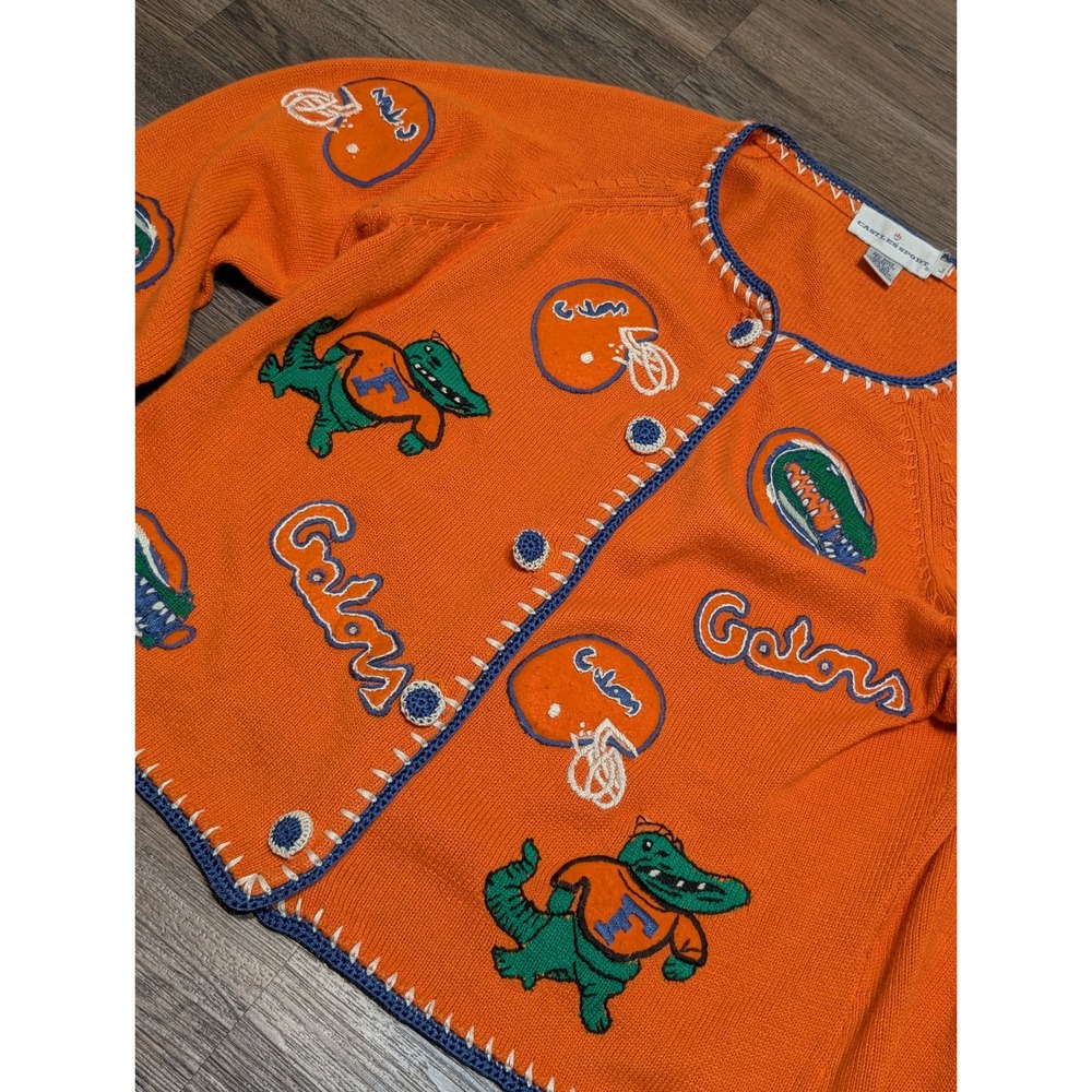 Castles Sport Florida Gators‎ Orange Cardigan Sweater Womens Large  Vintage